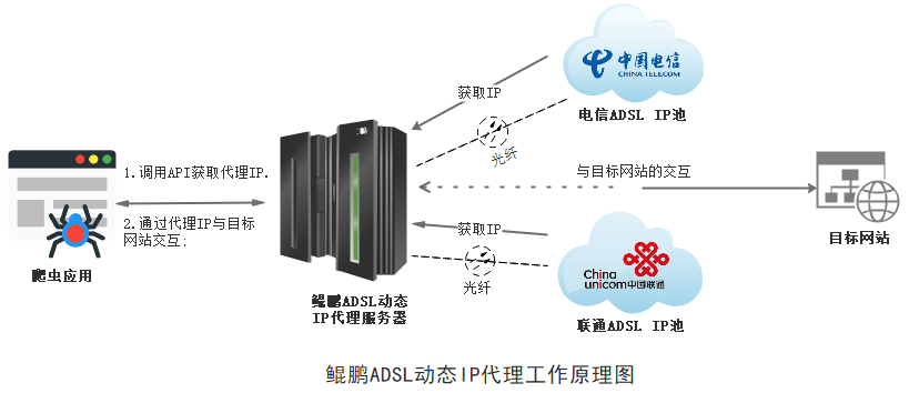 鲲鹏ADSL动态IP代理工作原理图